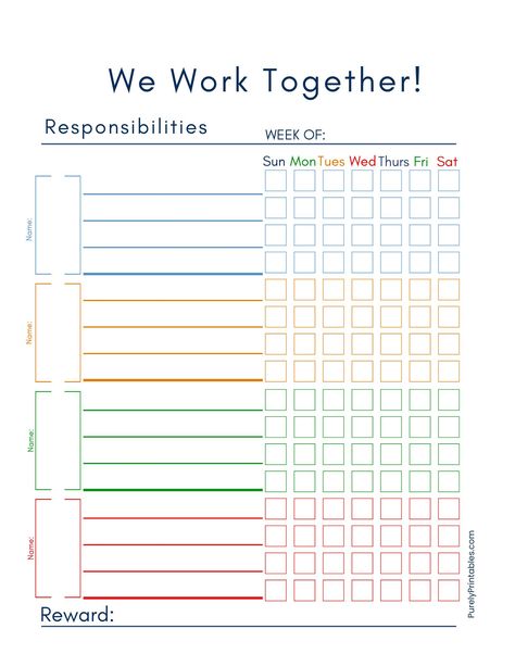 Free Printable Chore Charts and Responsibility Trackers For All Ages Free Printable Chore Charts For Kids, Free Chore Chart Printables Templates, Family Chore Chart Printable Free, Free Printable Chore Chart Templates, Journal Chore Tracker, Printable Allowance Tracker, Chore Template, Blank Chore Chart Printables, Free Printable Chore Chart With Pictures