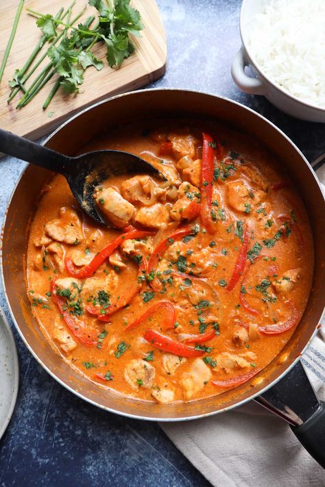 Thai Chicken Curry Without Coconut Milk - Bless This Meal Curry Without Coconut Milk, Thai Curry Recipes, Coconut Milk Chicken, Thai Chicken Curry, Coconut Milk Recipes, Coconut Milk Curry, Thai Chicken, Citrus Chicken, Comfort Dishes