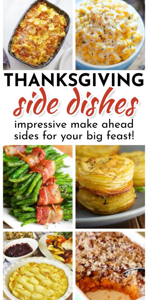 Thanksgiving Sides Dishes For Your Big Feast Make Ahead Sides, Make Ahead Side Dishes, Turkey Dinner Sides, Thanksgiving Sides Dishes, Thanksgiving Side Dishes Crockpot, Holiday Dinner Sides, Healthy Thanksgiving Dinner, Thanksgiving Vegetables Side Dishes, Dinner Veggies