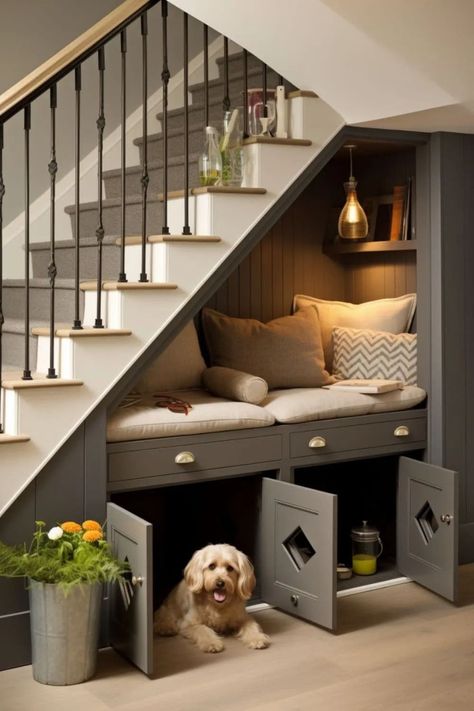 Under Stairs Wine Cellar Under Stairs Dog House Amazing under stairs space ideas || Best under stairs storage ideas Dog Under Stairs, Bed Under Stairs, Under Stairs Space, Under Stairs Storage Ideas, Under Stairs Dog House, Under Stairs Wine Cellar, Stairs Storage Ideas, Under Stairs Nook, Under Stair Storage