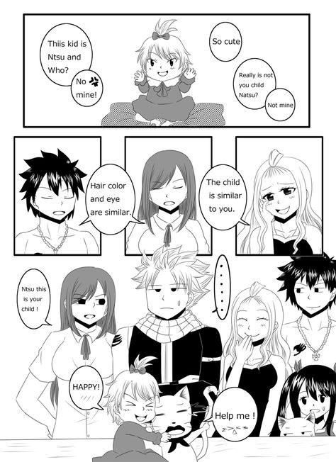 [Nalu]DadandMom.03 by JurleyRan on DeviantArt Gruvia Kids, Fairy Tail Story, Fairy Tail Kids, Nalu Comics, Lucy And Natsu, Lucy X Natsu, Fairytail Anime, Juvia And Gray, Nalu Fairy Tail