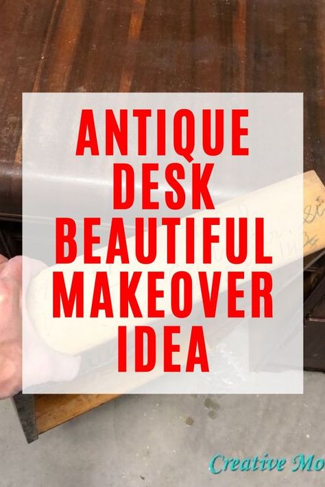 Wood Desk Makeover, Makeup Vanity Diy, Antique Desk Makeover, Vintage Desk Makeover, Diy Desk Makeover, Free Home Decor, Waterfall Vanity, Milk Paint Furniture, Vanity Diy