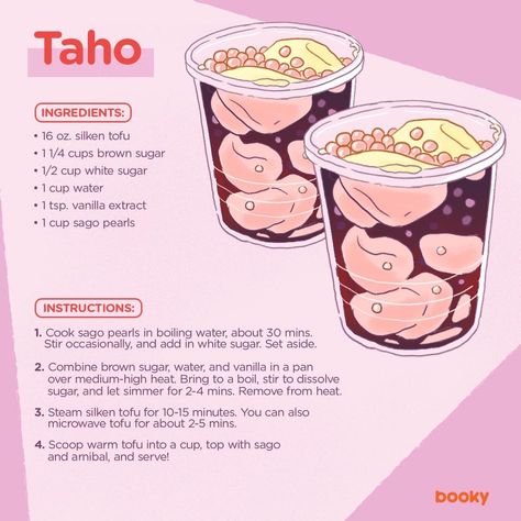 How To Make Taho Philippines, Cartoon Food Recipes, Homemade Recipe Books, Recipe Book Diy, Homemade Cookbook, Recipe Drawing, Food Infographic, Tasty Baking, Sweet Snacks Recipes