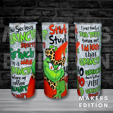 Grinch Cups, The Grinch Tumbler, Grinch Tumbler, Christmas Cups, Christmas Prep, The Grinch Stole Christmas, Christmas Glitter, Tumbler Photos, Christmas Cup