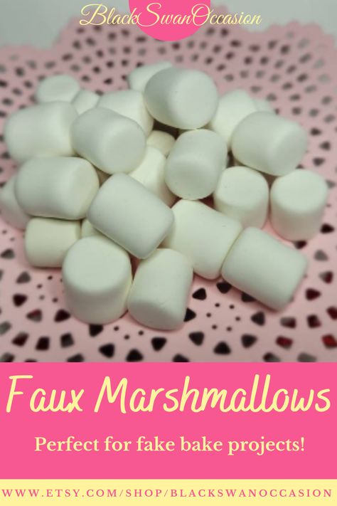 How To Make Fake Marshmallows Diy, Fake Marshmallows Diy, Tumbler Techniques, Fake Bake Diy, Fake Marshmallows, Food Props Diy, Faux Marshmallows, Christmas Fundraiser, Faux Desserts