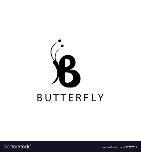 B Butterfly, Illustration Butterfly, Logo Butterfly, Letter B Logo, Logo B, B Logo, Butterfly Logo, Fly Logo, Vector Template