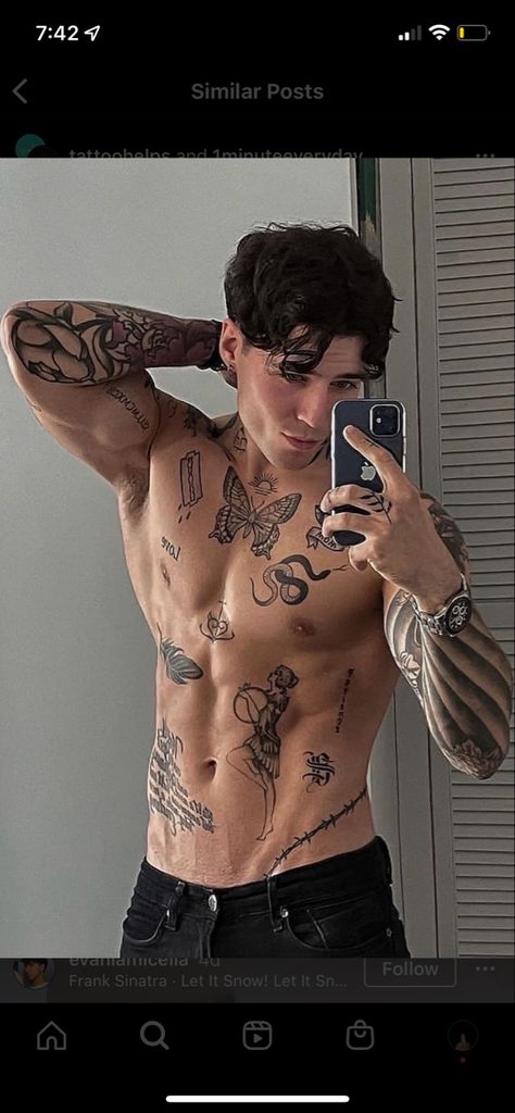 Men’s Torso Tattoos, Mens Abdomen Tattoos, Stomach Tats Men, Tattoo Guy Aesthetic, Men Torso Tattoo, Lower Belly Tattoo Men, Men Hip Tattoo, Japanese Back Tattoos For Guys, Abdomen Tattoo Men