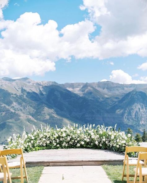 Telluride Weddings on Instagram: "Lessons on flawlessly repurposing your floral arch 👆 💁‍♀️ @k2eventco 📷 @breewoollyphoto ⁠⠀ 💐 bridalveilfloral" Telluride Wedding, Olive Grove, Bridal Bachelorette Party, Floral Inspiration, Floral Arch, Utah Wedding, Wedding Rehearsal, Utah Weddings, Vow Renewal