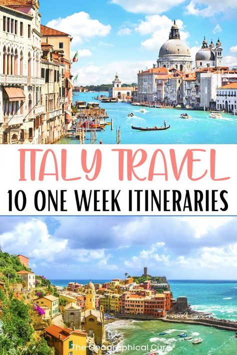 11 Ways Too Spend 1 Week in Italy Italy Travel One Week, 1 Week Italy Itinerary, One Week Vacation Outfits, 1 Week In Italy, Italy Itinerary 1 Week, Map Of Italy Cities, One Week In Italy, 7 Days In Italy, Must See Italy