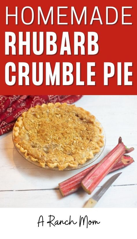 Rhubarb Crumble Pie, Strawberry Rhubarb Pie Filling, Rhubarb Pie Recipe, Rhubarb Crunch, Strawberry Rhubarb Pie Recipe, Rhubarb Recipes Pie, Freeze Rhubarb, Crumble Pie, Rhubarb Crumble