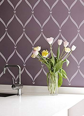 Amazon.com: Wall Stencil Marrakech Trellis - Lg - Reusable stencils for DIY decor: Home & Kitchen Lattice Wallpaper, Painting Design Ideas, Royal Design Studio Stencil, Lattice Wall, Feature Wall Bedroom, Glam Home Decor, Wall Stencil Patterns, Diy Wall Painting, Wall Texture Design