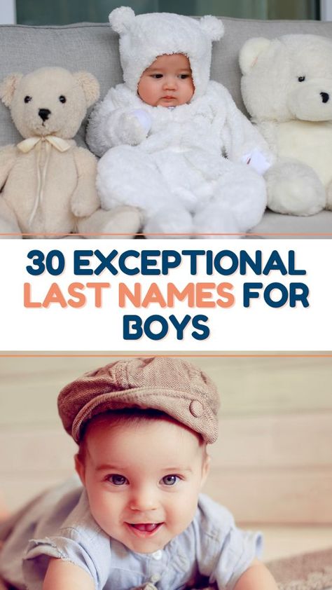 Last names for boys which are surnames as given names have always been popular in the United States but today they are absolutely dominating the field. In previous generations, last names for boys were used to keep an old family name alive. Today, parents are choosing them for their baby boy due to these names’ sound and distinctive style. Last Names For Boys, Surnames As First Names, Names For Boys, Pregnancy Nutrition, Given Name, Last Names, Baby Boy Names, Boy Names, Family Name