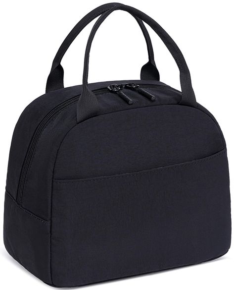 PRICES MAY VARY. 【RTABLE STYLISH LUNCH BAG】LEDAOU lunch bag women has a practical semi-open design with a spacious main compartment for your lunch containers, snacks, and drinks.Insulated lunch bag size is 10.8 *6.3 *8.85 inches, 0.25gram,large capacity with wide opening lunch bag, you can meet your food or daily needs all day when work or outdoors. 【SUPERIOR MATERIAL�】Insulated lunch bag is made from high-quality corduroy and lined with thickened waterproof aluminum foil, excellent thermal insul Lunch Box Black, Lunch Bags For Women To Work, Lunch Bags For School, Cute Lunch Bags, Black Lunch Bag, School Braids, Work Lunch Box, Food Containers Lunch, Stylish Lunch Bags