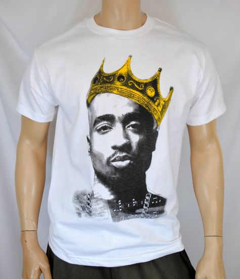 Tupac Shakur Crown King Mens T shirt 2pac 2pac T Shirt, Dope Tees, King Crown, Tupac Shakur, Kings Crown, Sweatshirt Crewneck, T Shirt Photo, Concert Tshirts, Tupac