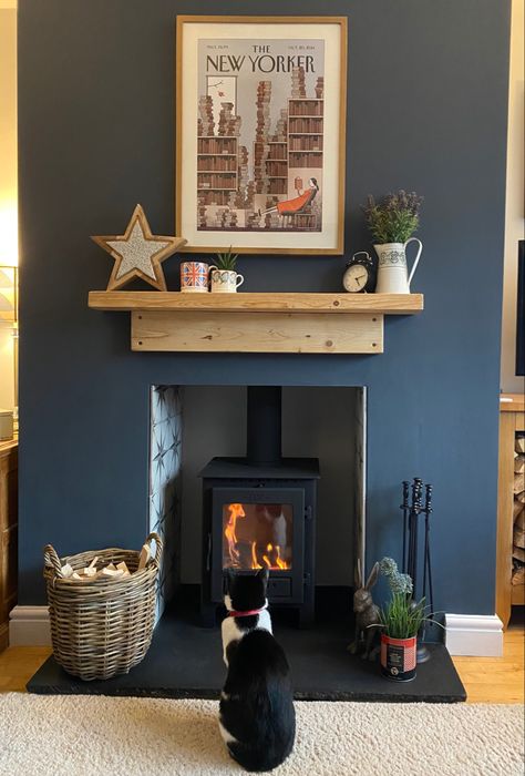 Topstak Cowbridge did an amazing job Woodburner Tiled Surround, Woodburners And Fireplaces, Wood Burner Fireplace Ideas Modern, Woodburner Tiles, Pattern Tile Fireplace, Log Burner Fireplace Ideas, Fireplace With Log Burner, Modern Log Burners, Empty Fireplace Ideas