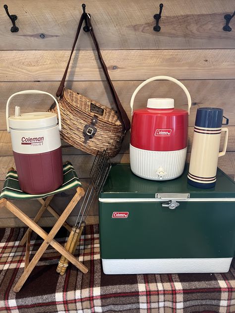 Vintage Camp Party, 80s Camping, Chai Cart, Summer Camp Party, Vintage Summer Camp, Camp Themed Wedding, Vermont Cabin, The Growlers, Vintage Camping Gear