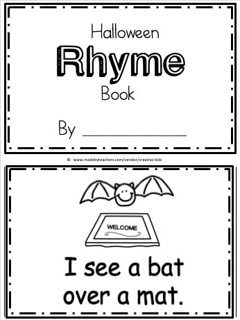 Rhyme Kindergarten, Rhyming Practice, Kindergarten Rhyming, Rhyming Kindergarten, Halloween Rhymes, Rhyming Words Worksheets, October School, Halloween Reading, Halloween Kindergarten