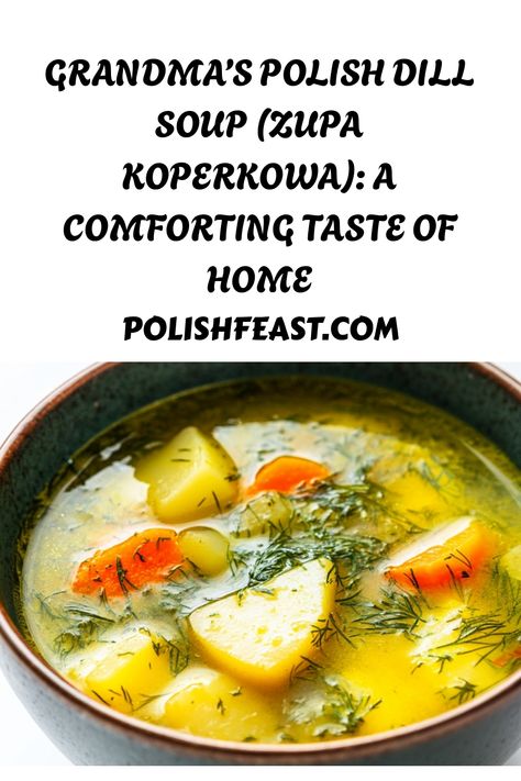 Polish Dill Soup, known as Zupa Koperkowa, is a comforting and aromatic soup that showcases the fresh and vibrant flavor of dill. This creamy dill soup is a staple in Polish homes, especially during the spring and summer when fresh dill is in abundance. Russian Soup Recipes, Zurek Soup, Dill Soup, Soup Recipes Easy, Polish Soup, Polish Pierogi, Soup Store, Lithuanian Recipes, Light Lunch