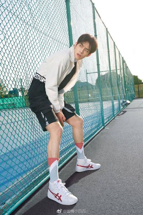 Basketball Court Photoshoot, Sporty Photoshoot, Tennis Fashion Editorial, Tennis Court Photoshoot, Tennis Photoshoot, Sports Photoshoot, Sport Editorial, Song Weilong, Sports Fashion Editorial