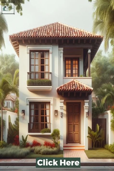 Spanish Revival Architecture, Playhouse Plan, Tropical Villa, Spanish Bungalow, Duplex Design, Colonial Exterior, Classic House Exterior, Mediterranean Architecture, Mini Houses