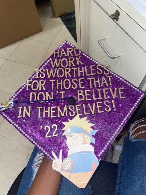 Naruto Graduation Cap, Anime Graduation Cap, Anime Graduation, Senior Caps, Senior Grad Photos, College Grad Cap Ideas, Graduation Cap Decoration Diy, High School Graduation Cap, Grad Cap Designs