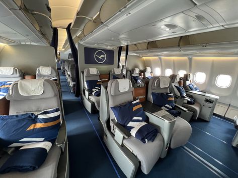 Lufthansa unveils stunning new first-class and business-class seats - The Points Guy Lufthansa First Class Cabin, Lufthansa Business Class 747, Vienna Ball Season, Vienna Ball, Hainan Airlines, Otl Aicher, Economy Seats, Flying First Class, Business Class Seats