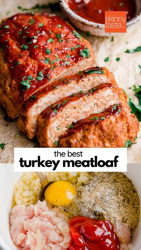 Best Turkey Meatloaf, Easy Turkey Meatloaf, Ground Turkey Meatloaf, Turkey Meatloaf Recipe, Recipe Healthy Dinner, Meatloaf Recipes Healthy, Healthy Meatloaf, Turkey Meatloaf Recipes, The Best Turkey