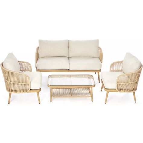 Right now at Big Lots, you can get this Real Living Lakewood 4-Piece All-Weather Wicker Cushioned Patio Seating Set for only $524.99 (reg. $899.99, was $699.99). You save 22% off the retail price for this patio conversation set when you use the promo code SPRING25 at checkout. Delivery adds about $150. The lowest price we’ve […] The post Real Living Lakewood 4-Piece Patio Seating Set first appeared on Frugal Buzz. Patio Seating Sets, Patio Inspiration, Porch Furniture, Outdoor Loveseat, Balcony Furniture, Big Lots, Conversation Set Patio, Small Patio, Patio Seating