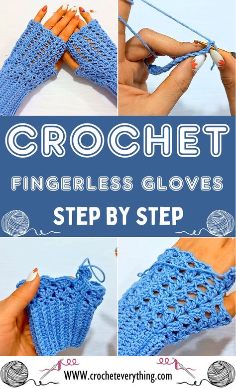 Making Fingerless Gloves, Free Crochet Pattern For Fingerless Gloves, Easy Crochet Fingerless Gloves Free, Crochet Granny Square Fingerless Gloves, Crochet Patterns For Beginners Step By Step, Crochet Stuff For Men, 2 Hour Crochet Projects, Crochet Patterns Gloves, Crochet Fingerless Gloves Free Pattern Easy