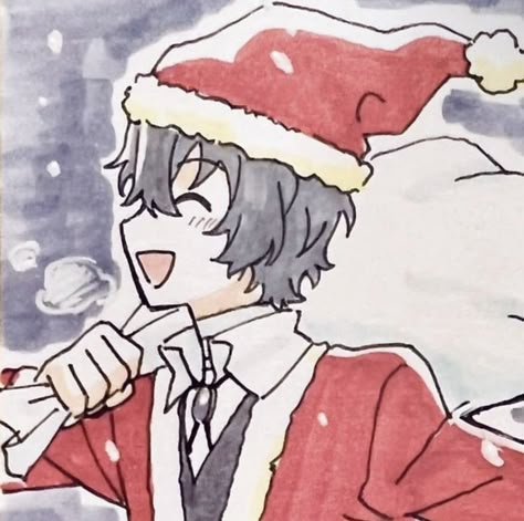 Dazai Pfp Christmas, Bungo Stray Dogs Christmas Pfp, Bsd Christmas Matching Icons, Dazai Christmas Pfp, Bsd Christmas Pfp, Dazai Christmas, Cute Christmas Pfp, Bsd Christmas, Holiday Pfp