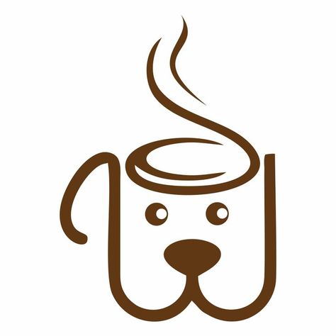 Dog Logo Design, Logo Dog, Christmas Tree Drawing, Dog Cafe, Coffee Logo, Cafe Logo, Ad Logo, Dog Logo, Dog Coffee