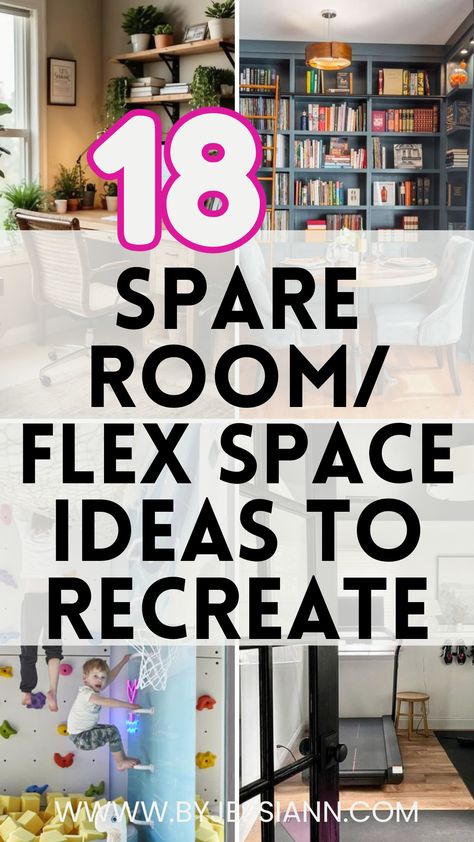 18+ Spare Room/Flex Space Ideas to Recreate in Your Extra Room Large Extra Room Ideas, Mom Space Room Ideas, What To Do With Small Rooms, Spare Front Room Ideas, Multipurpose Room Storage Ideas, Random Space In Home, What To Do With Loft Space, Bonus Room Movie Room, What To Do With Awkward Spaces