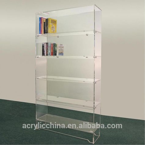 Source Free standing acrylic shelves,transparent lucite acrylic display shelves on m.alibaba.com Lucite Bookshelf, Acrylic Bookcase, Acrylic Bookshelf, Lucite Furniture, Glass Bookcase, Furniture Acrylic, Acrylic Shelf, Acrylic Furniture, Bookcase Design