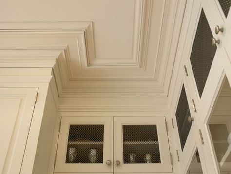 trim ideas - add trim to ceiling to make crown moulding appear much more grand, by Gast Architects, via Houzz Ceiling Trim, Ceiling Detail, Ceiling Treatments, Crown Moulding, The Ceiling, Traditional Kitchen, Interior Trim, Ceiling Design, Moldings And Trim