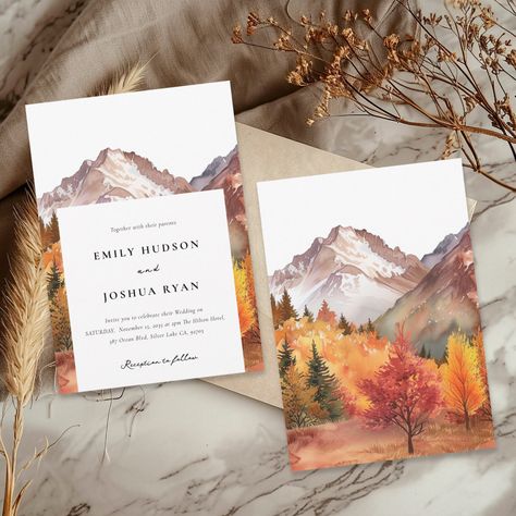 Fall Invitations Wedding, Fall Invitations, Wedding Invitations Autumn, Fall Forest Wedding Invitations, Autumn Wedding Invites Invitation Ideas, Fall Wedding Invitations Diy, Autumnal Invitations, Elegant Wedding Invitations Classy, Autumn Wedding Invitations Zazzle