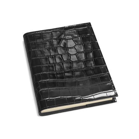 A5 Refillable Journal in Black Croc | Aspinal Refillable Leather Journals, Refillable Journal, Daily Thoughts, Insta Posts, Leather Journal, Lined Paper, To Do, Journal Notebook, Full Grain Leather