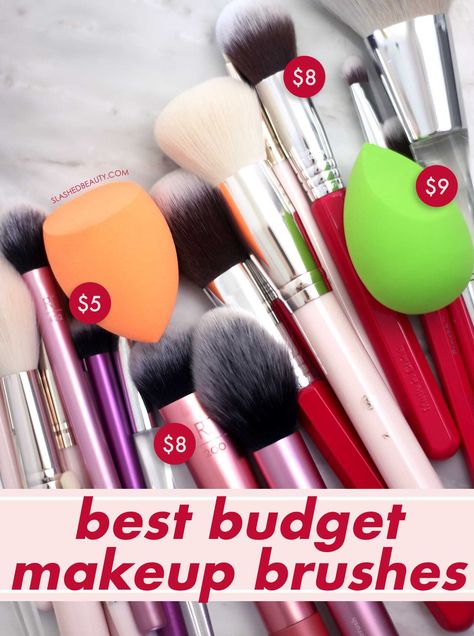 These 4 Brands Make the Best Budget Makeup Brushes | Best Cheap Makeup Brushes | Slashed Beauty Good Blush, Best Cheap Makeup, Budget Makeup, Essential Makeup Brushes, Cheap Makeup Brushes, Makeup Brushes Guide, Budget Beauty, Best Makeup Brushes, Make Up Tools