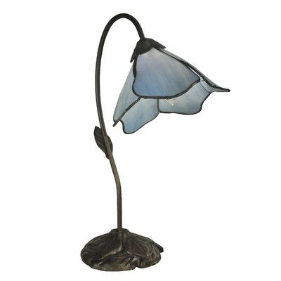 Dale Tiffany Peeking Lily 19" H Table Lamp with Novelty Shade & Reviews | Wayfair.ca Piano Lamps, Tiffany Style Table Lamps, Beautiful Desk, Blue Lily, Tiffany Lamps, Accent Lamp, Tiffany Style, Dream House Decor, My New Room