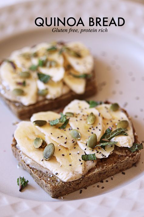 Chia Bread, Quinoa Bread, Dairy Free Bread, Healthy Quinoa, Recipes Quinoa, Gluten Free Protein, Pan Sin Gluten, Healthy Bread, Vegan Bread