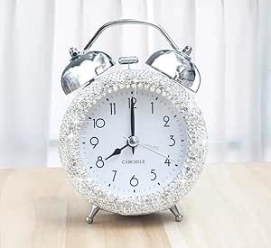 CARCHILE Bling Rhinestone Alarm Clock Morning Call for Bedroom Houser Desktop Home and Office Decorative Art Piece Crushed Diamonds, Morning Call, Synthetic Diamond, Radio Clock, Office Art, Aa Battery, Exquisite Design, Alarm Clock, Home Decoration