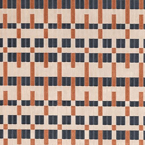 Kirkby Design, Burnt Orange Fabric, Jane Clayton, Interlocking Blocks, Fabric Roller Blinds, Floor Pattern, Dado Rail, Headboard Styles, Modern Fabrics