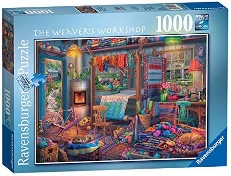 Ravensburger 14843 Weaver's Workshop 1000pc Jigsaw Puzzle, Ravensburger Jigsaw Puzzles 1000, Free Puzzles, Ravensburger Puzzle, Jigsaws, Puzzle 1000, 500 Piece Puzzles, Great Gifts For Men, 1000 Piece Jigsaw Puzzles, Quilt Shop