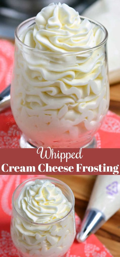 Frosting Cream Cheese, Whipped Cream Cheese Frosting, Cake Light, Recipes With Whipping Cream, Whipped Frosting, Low Carb Snack, Torte Cupcake, Light Cakes, Cream Cheese Frosting Recipe