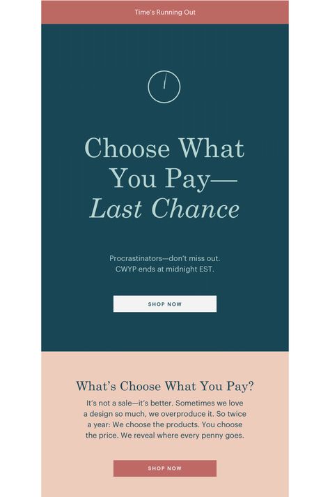 3 Design Strategies for Last Chance Emails Last Chance Email Design, Last Chance Email, Inverted Pyramid, Last Chance Sale, Design Strategies, Sale Campaign, Email Ideas, Email Examples, Email Template Design