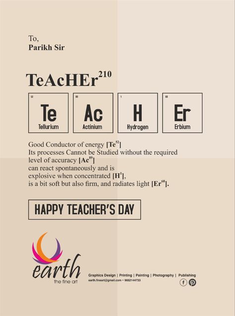 Happy Teacher's Day For Chemistry Teacher, Happy Birthday Physics Teacher, Teacher Farewell Card Ideas, Teachers Day Chemistry Teacher, Teachers Day For Maths Teacher, Teachers Day Card Physics Teacher, Teachers Day Card For Science Teacher Diy, Asthetic Teacher Day Card Ideas, Birthday Card For English Teacher