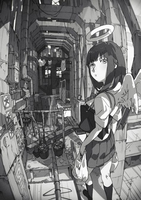 Yoneyama Mai, Perspective Drawing Lessons, Arte Grunge, 8bit Art, Perspective Art, Perspective Drawing, 판타지 아트, Environment Concept Art, Anime Poses Reference