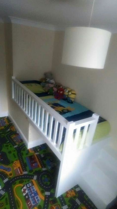 Bed built over stair box £350. Stairbox Bed, Boy Bedroom Ideas Small Rooms, Stair Solutions, Baby Boy Bedroom Ideas, Stair Box In Bedroom, Bulkhead Bedroom, Stairs Bulkhead, Box Room Beds, Box Room Bedroom Ideas