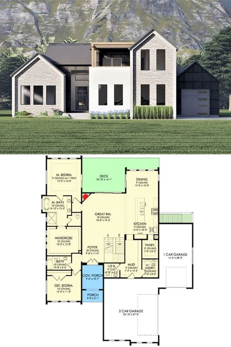 House With Basement, Classic House Plans, Mid Century House Plans, 6 Bedroom House Plans, 6 Bedroom House, Floor Layout, Contemporary Living Spaces, Craftsman House Plans, House Blueprints