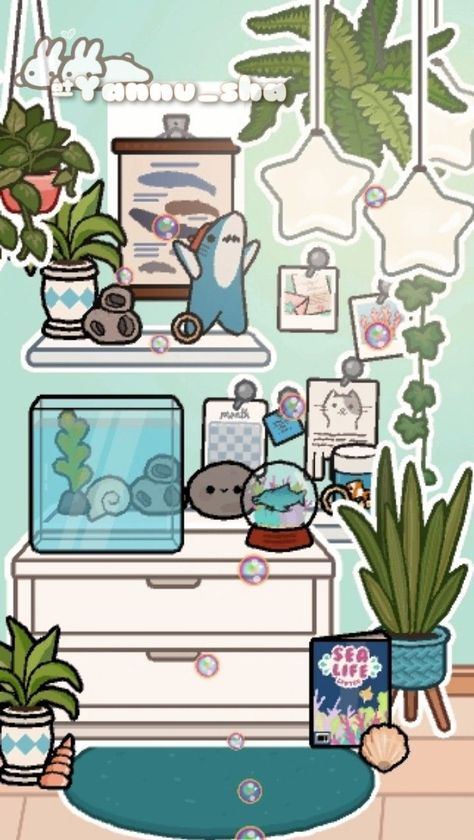 Took Boca House Ideas, Toca Boca Shelf Ideas, House Toca Boca Ideas, Tocaboca Room Ideas, Ocean Room Ideas, Toca Life World Aesthetic, Toca Room Ideas, Toca World Ideas, Bad Room Ideas