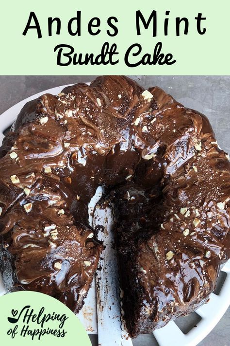 Chocolate Mint Bundt Cake, Mint Chip Cake, Andes Mint Cake, Chocolate Mint Cake, Andes Mint Chocolate, Mint Cake, Andes Mint, Mint Recipes, Chocolate Bundt Cake